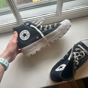 Black platform converse